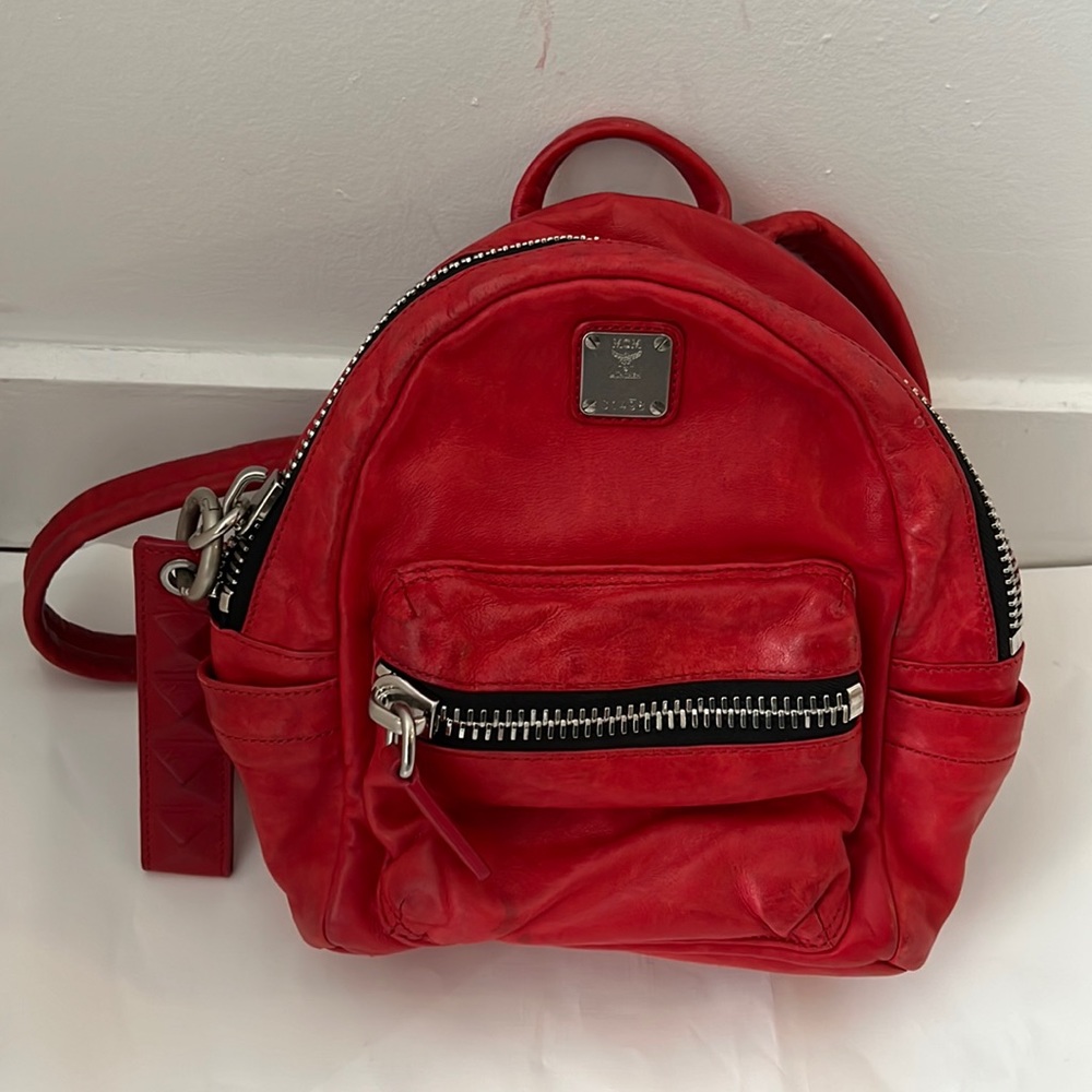 Red Mcm Mini Backpack - image 1